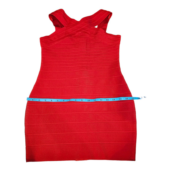 Large Red Sleeveless Mini Dress - Picture 6 of 7